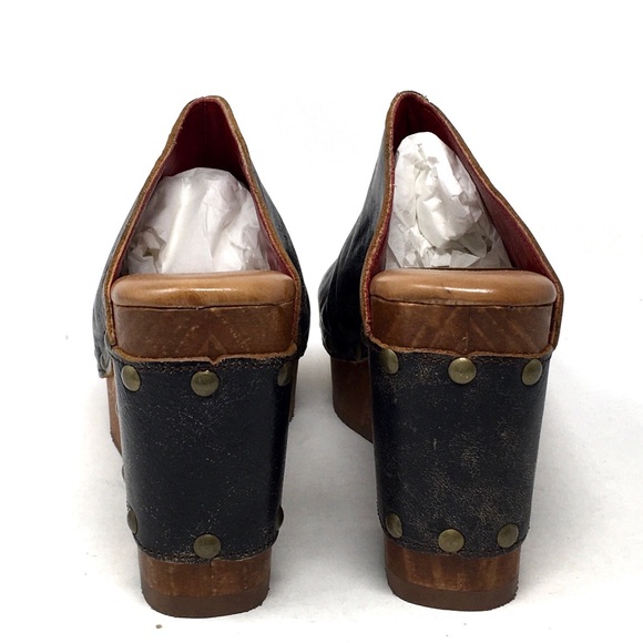 Bed Stu DEVA Mule Clogs Platform Sandal Black Lux Distressed Leather - Picture 8 of 14